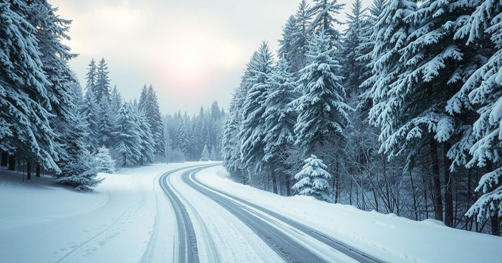 Asil Storm Brings Snow to Lebanon’s Mountain Roads