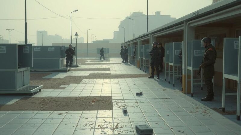 Political tensions in Venezuela with deserted polling stations during a controversial election.