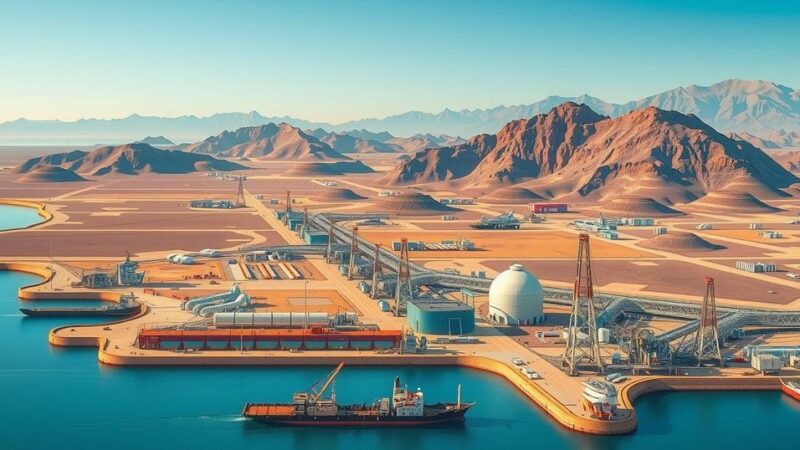 Illustration of oil fields and ports in Libya with military oversight and a focus on production stability.