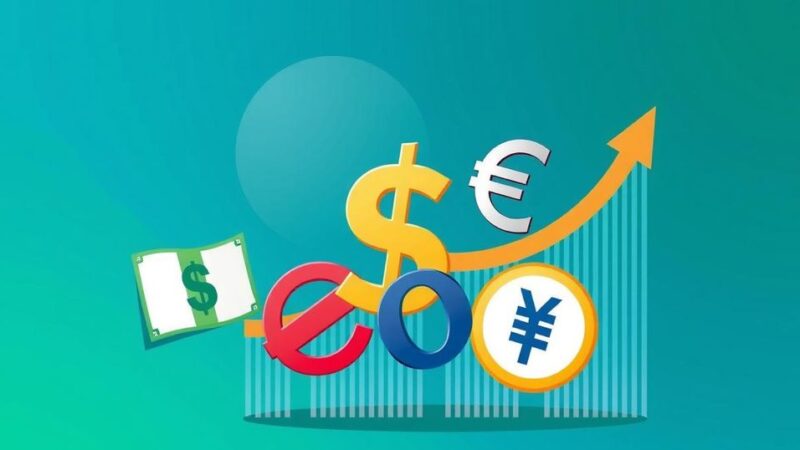 A stylized representation of Nigeria's growing national debt with abstract currency symbols in a blue and green gradient.