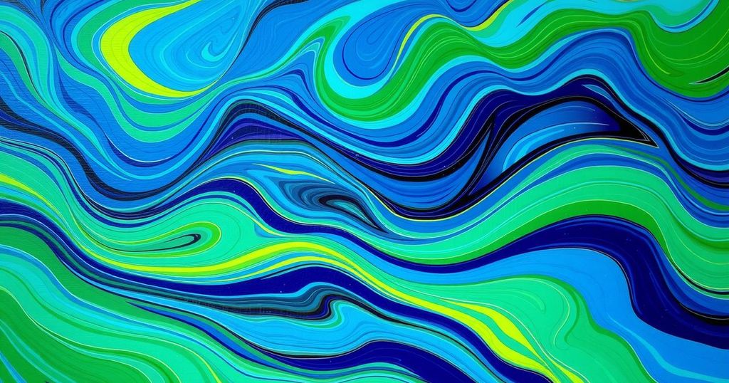 Colorful abstract landscape representing political change and hope with a dynamic color scheme.