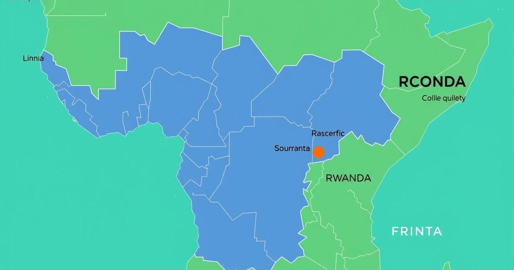 Map of DR Congo and Rwanda highlighting economic collaboration and peace agreement efforts