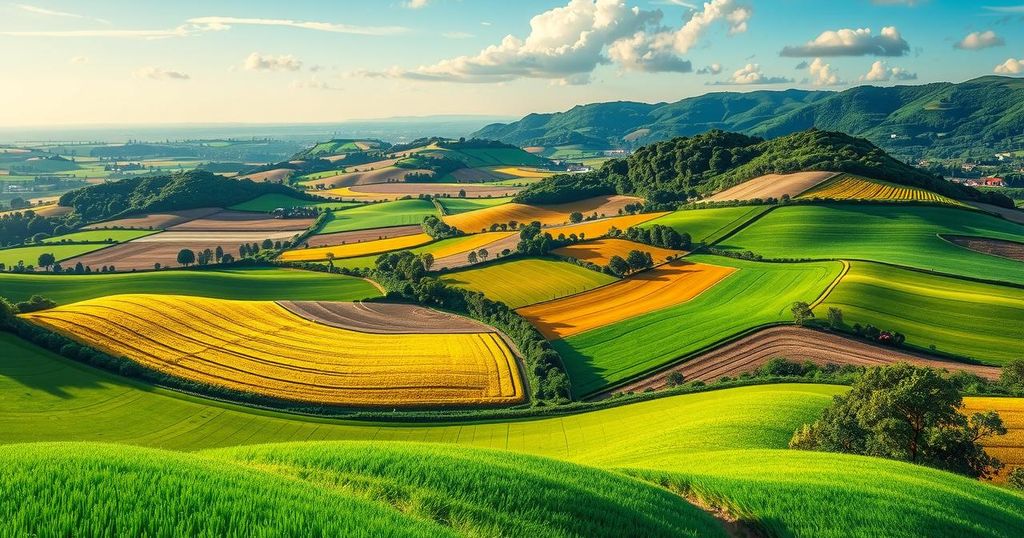 A scenic view of lush greenery with farmland, symbolizing agricultural investment and land governance in Liberia.