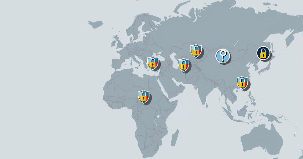 A map highlighting 12 countries impacted by the travel ban with focus on national security themes.