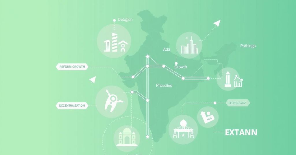 A conceptual map of potential pathways representing economic opportunity and reform in India.