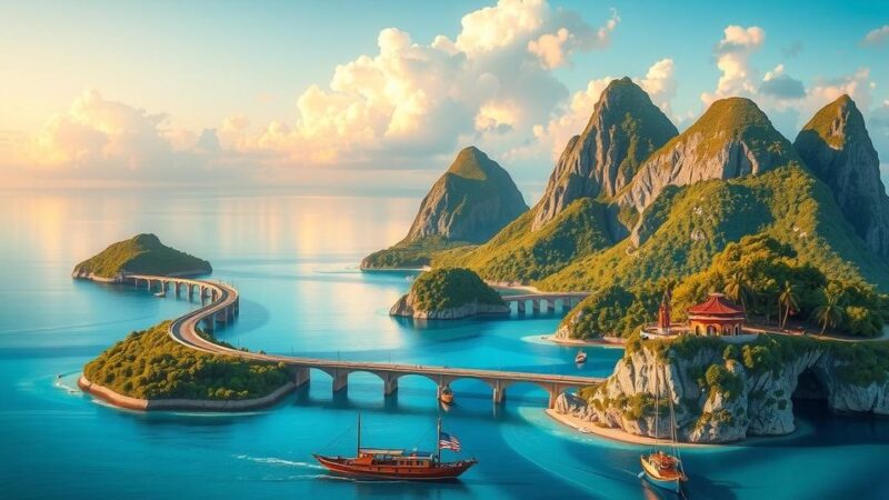 A symbolic scene illustrating unity and collaboration across Caribbean nations with a focus on Haiti's recovery efforts.