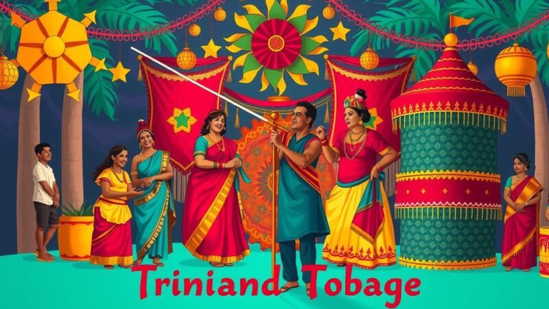 A colorful celebration showcasing Indian culture in Trinidad and Tobago, highlighting community strength and unity.