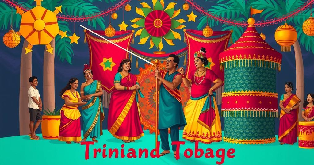 A colorful celebration showcasing Indian culture in Trinidad and Tobago, highlighting community strength and unity.