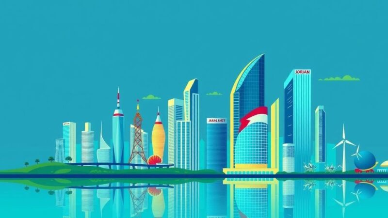A visually engaging representation of Jordan's investment gateway, showcasing key industries and global market access.