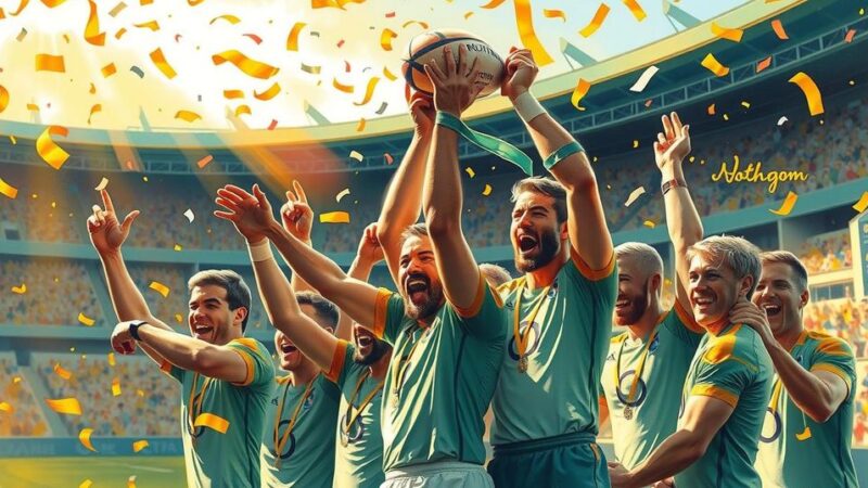 Junior Springboks celebrate winning the World Rugby U20 Championship with a trophy and a victorious atmosphere.